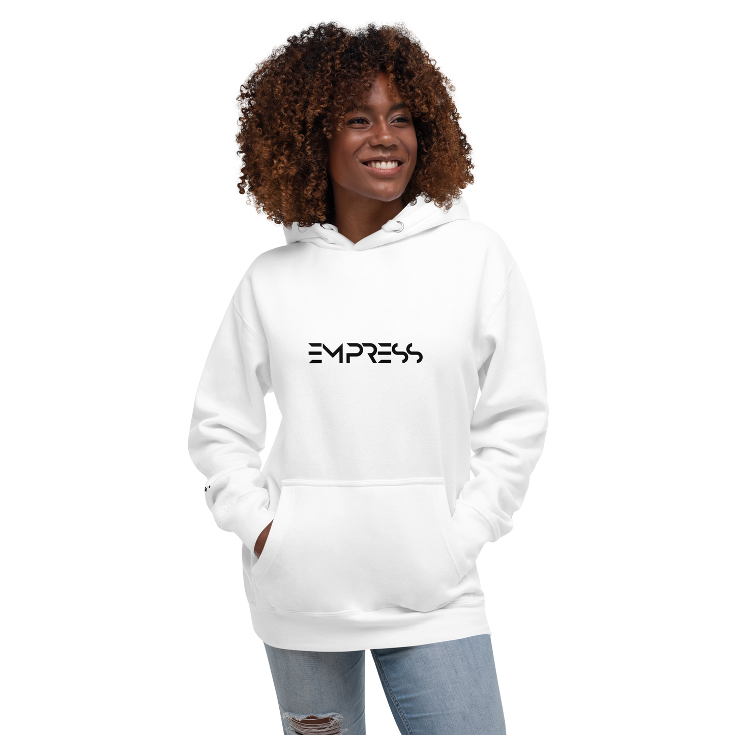 Empress Fashion White Women's Hoodie – Soft, comfortable, and perfect for casual wear.