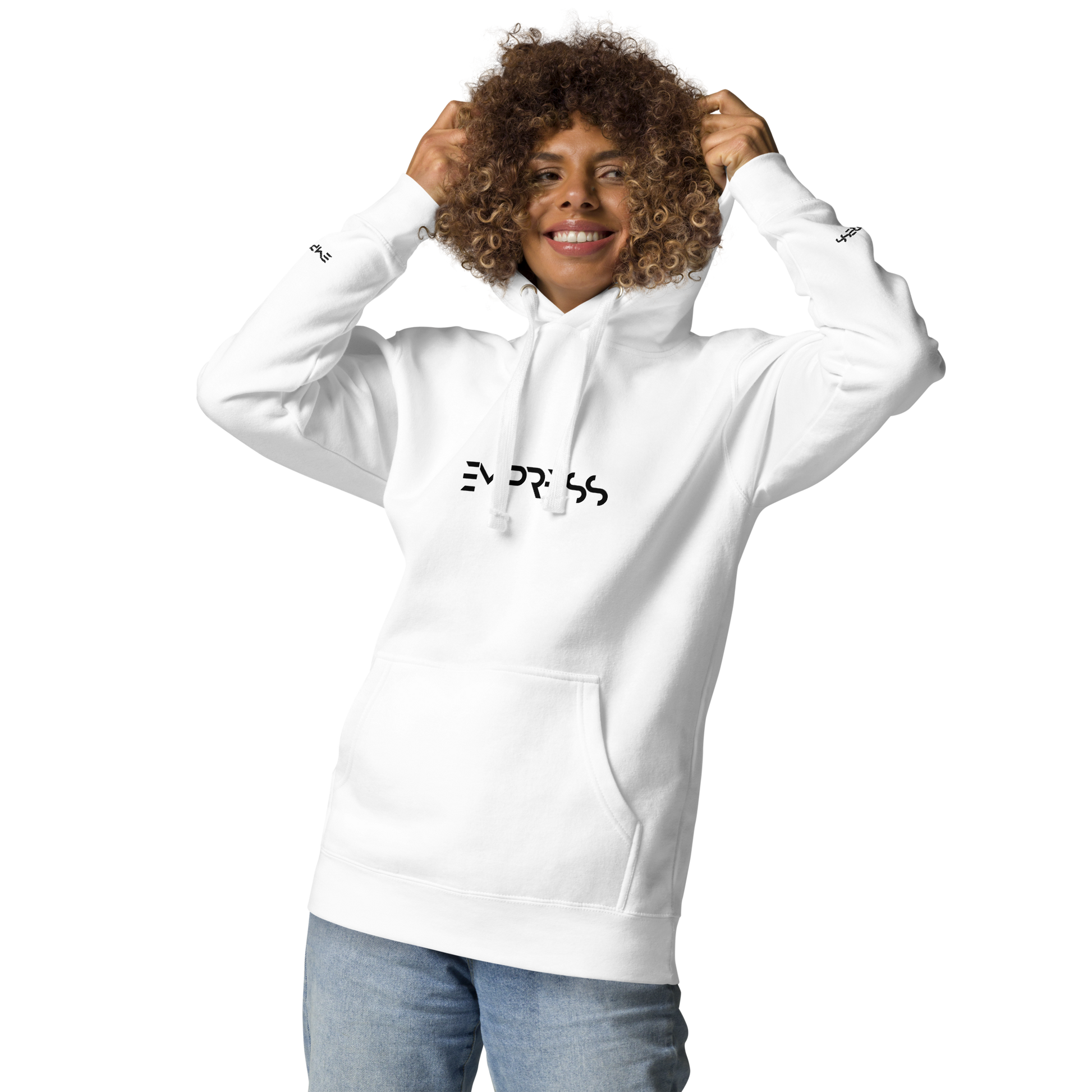 Empress Fashion White Hoodie – Trendy and cozy hoodie for women, offering comfort and style